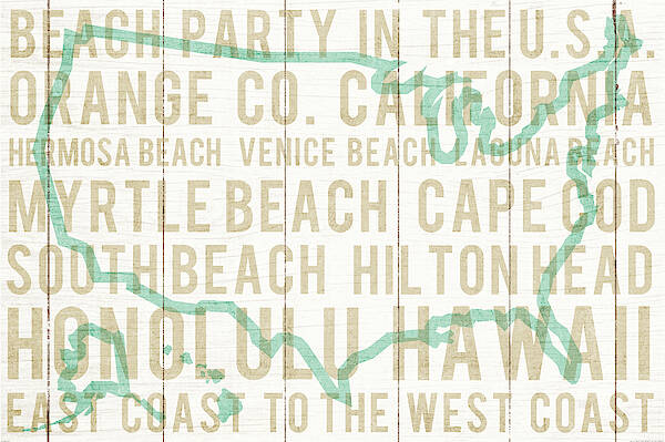 Beach Party Poster featuring the painting Bon Voyage Usa by Michael Mullan