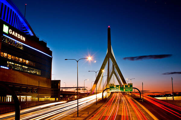 Boston Poster featuring the photograph Boston Garden and Bunker Hill Bridge by John McGraw