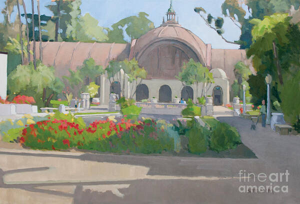 Botanical Building Poster featuring the painting Botanical Building Balboa Park San Diego California by Paul Strahm