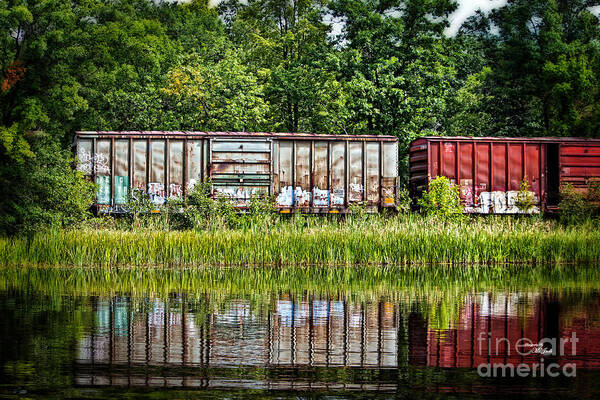 Reflection Poster featuring the photograph Boxcar Reflection by Ms Judi