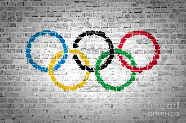 Olympic Movement Poster featuring the digital art Brick Wall Olympic Movement by Antony McAulay