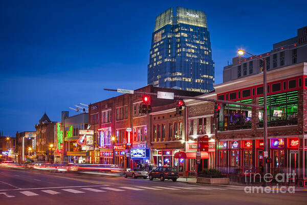 Nashville Poster featuring the photograph Broadway Street Nashville by Brian Jannsen