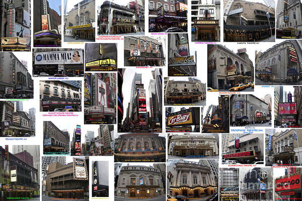 Broadway Poster featuring the photograph Broadway Theatre Collage by Steven Spak