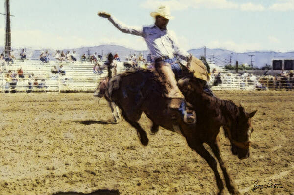 Abstract Poster featuring the photograph Bronco Rider by Gary De Capua