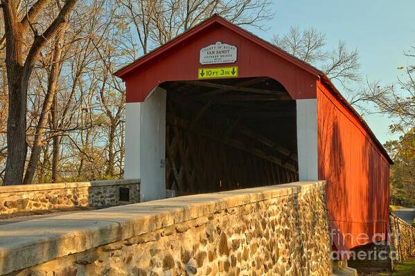 Van Sant Covered Bridge Poster featuring the photograph Bucks County Van Sant Covered Bridge by Adam Jewell