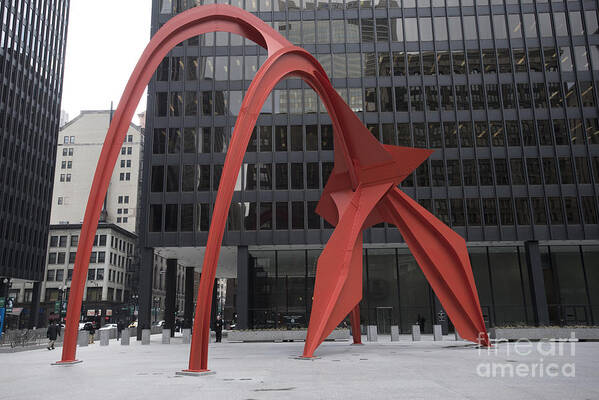 Chicago Poster featuring the photograph Calder's Flamingo by David Bearden