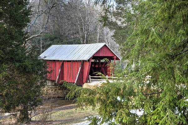 Covered Bridge Poster featuring the photograph Campbell's Covered Bridge-1 by Charles Hite