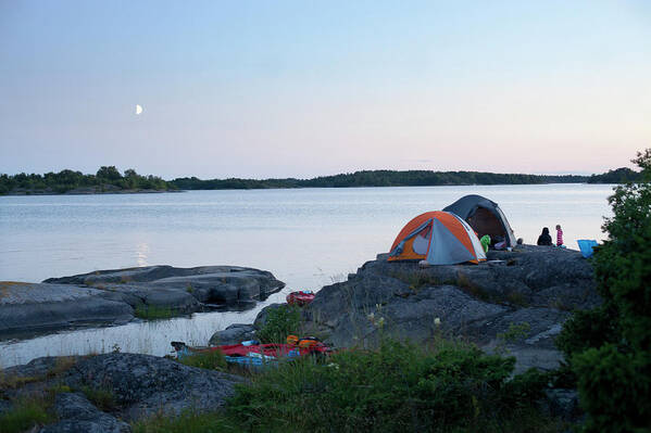 Archipelago Poster featuring the photograph Camping At Coast At Evening by Johner Images
