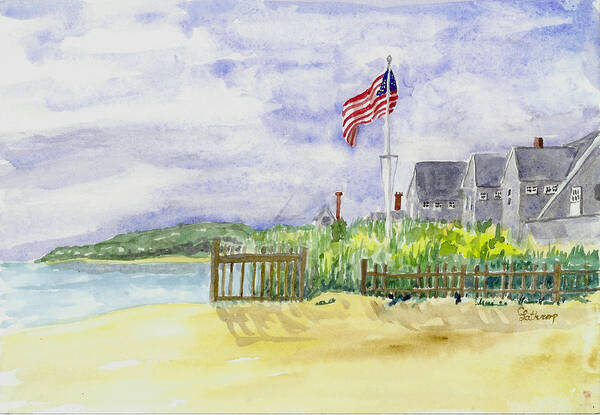 Seashore Poster featuring the painting Massachusetts -Cape Cod Cottages by Christine Lathrop