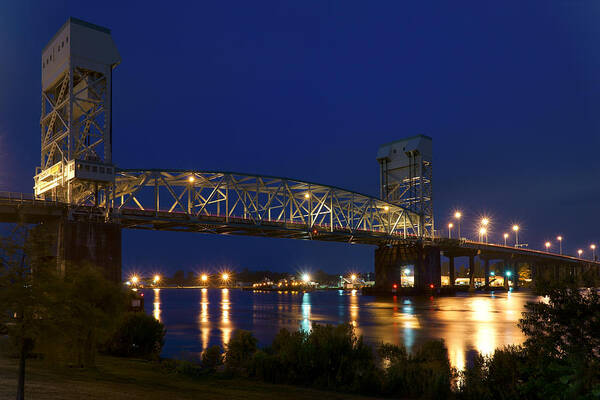 Cape Fear Memorial Bridge Poster featuring the photograph Cape Fear Memorial Bridge 2 - North Carolina by Mike McGlothlen