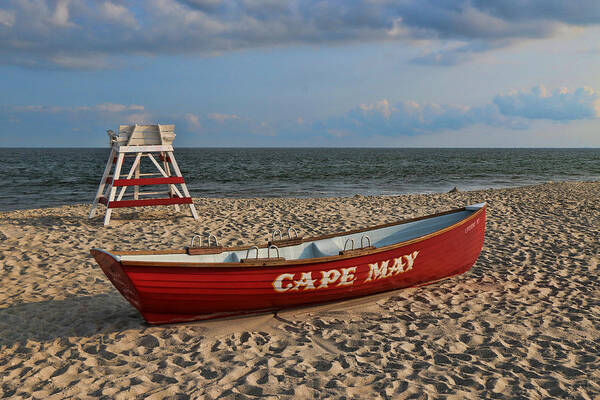 Cape May Poster featuring the photograph Cape May N J Rescue Boat by Allen Beatty