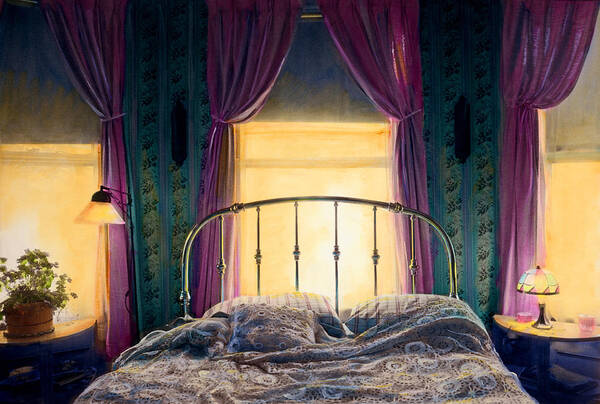 Bed Poster featuring the painting Captain's Rest by Cindy McIntyre