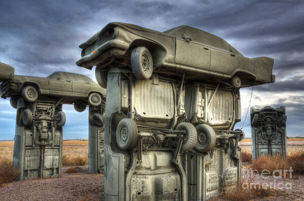 Carhenge Poster featuring the photograph Carhenge Automobile Art 2 by Bob Christopher