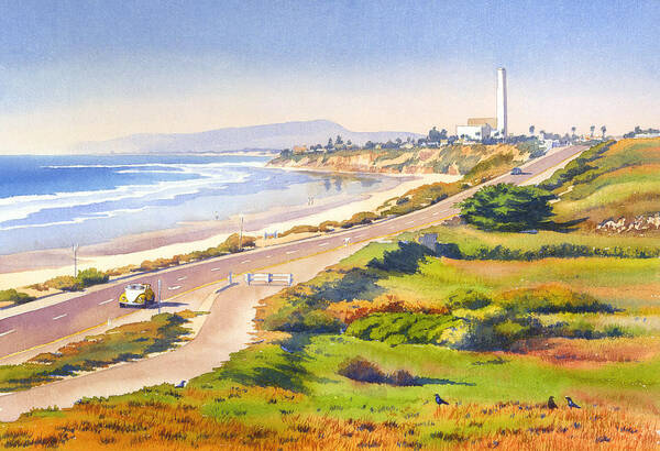 Carlsbad Poster featuring the painting Carlsbad Rt 101 by Mary Helmreich