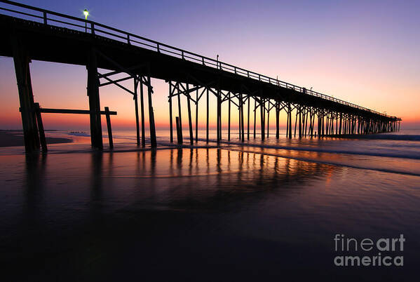 North Poster featuring the photograph North Carolina Beach Pier - Sunrise by Wayne Moran