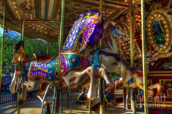 Carousel Poster featuring the photograph Carousel Beauties Ready To Ride by Bob Christopher