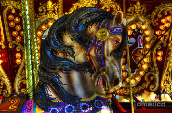 Carousel Poster featuring the photograph Carousel Beauty Waiting For A Rider by Bob Christopher