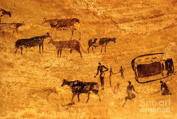 Archaeology Poster featuring the photograph Cave Painting South Algeria by George Holton