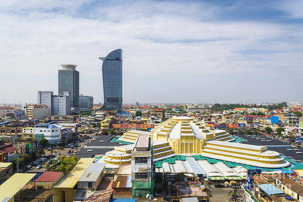 Architecture Poster featuring the photograph Central Phnom Penh In Cambodia by JM Travel Photography
