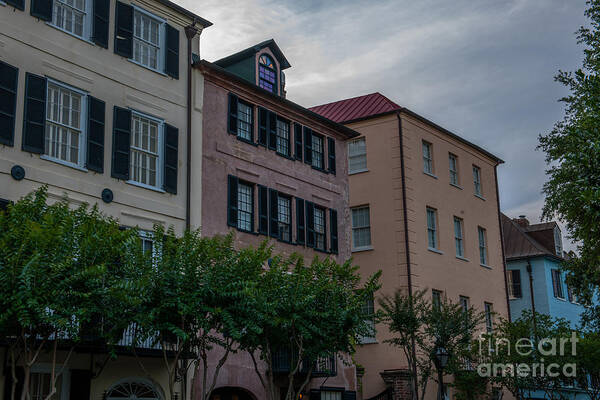 Rainbow Row Poster featuring the photograph Charleston Roof Tops by Dale Powell