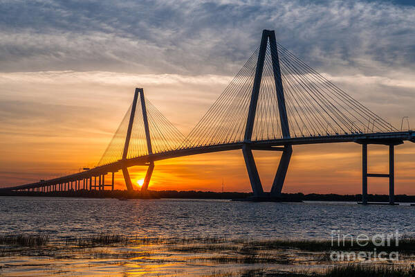 Sunset Poster featuring the photograph Charleston Sun Setting by Dale Powell