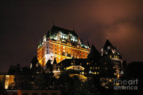 Chataeu Frontenac Poster featuring the photograph Chateau Frontenac in Quebec by Tannis Baldwin