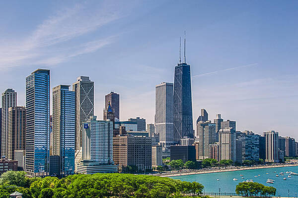 Chicago Poster featuring the photograph Chicago Skyline North View by Julie Palencia