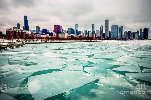 America Poster featuring the photograph Chicago Winter Skyline by Paul Velgos