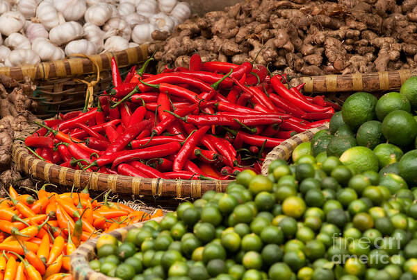 Basket Poster featuring the photograph Chillies 01 by Rick Piper Photography