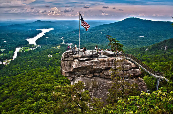 Colors Poster featuring the photograph Chimney Rock At Lake Lure by Alex Grichenko