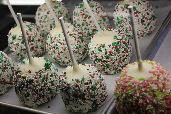 Christmas Photographs Poster featuring the photograph Christmas Candy Apples by Bill Owen