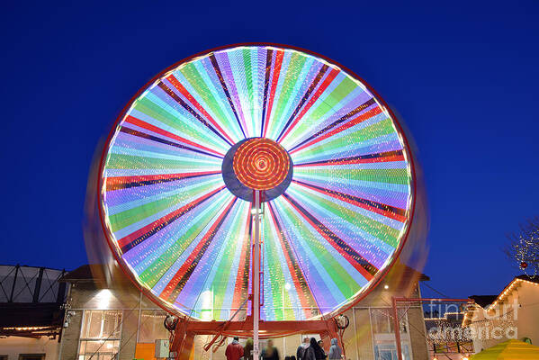 Christmas Poster featuring the photograph Christmas Ferris Wheel by George Atsametakis