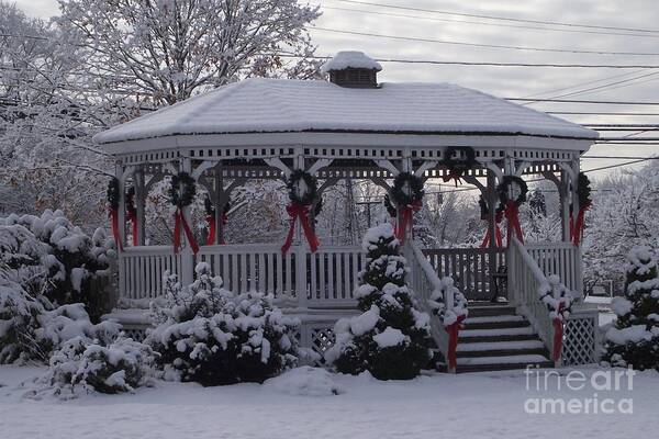 Gazebo Poster featuring the photograph Christmas in Connecticut by Michelle Welles