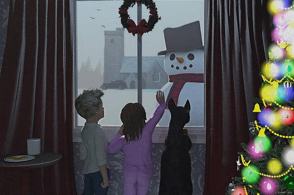 Winter Poster featuring the digital art Christmas Morning Greeting by Ken Morris