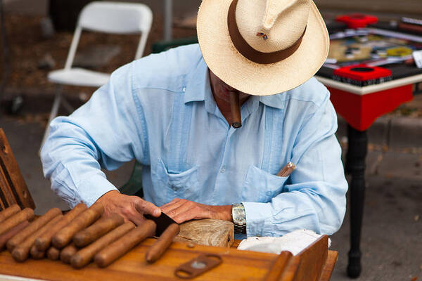 Cuban Poster featuring the photograph Cigar Maker by Raul Rodriguez