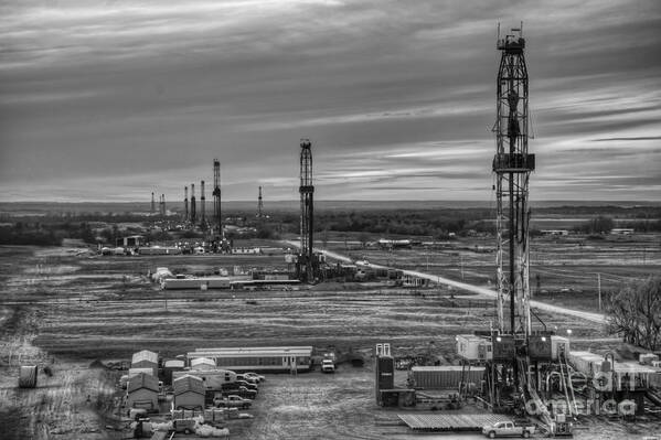 Oil Rig Poster featuring the photograph Cim003bw-10 by Cooper Ross