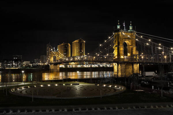 Skyline Poster featuring the digital art Cincinnati to Covington by Craig Bowman