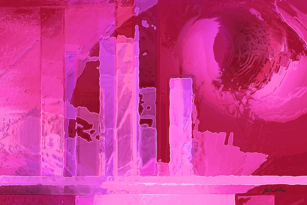 Digital Painting Poster featuring the digital art City in Pink and Red by John Vincent Palozzi