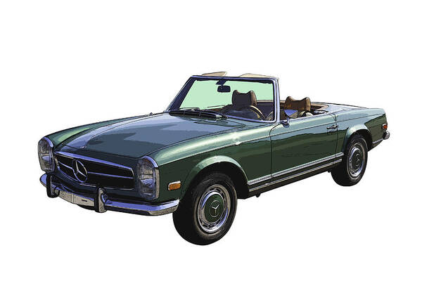 Mercedes Benz Poster featuring the photograph Classic Mercedes Benz 280 SL Convertible Automobile by Keith Webber Jr