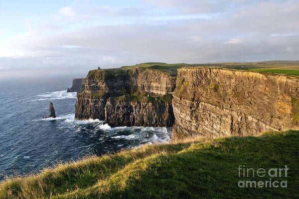 Ireland Digital Photography Poster featuring the digital art Cliffs of Moher Evening Light by Danielle Summa