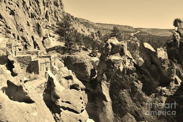 Cliff Poster featuring the photograph Cliffside Home by William Wyckoff