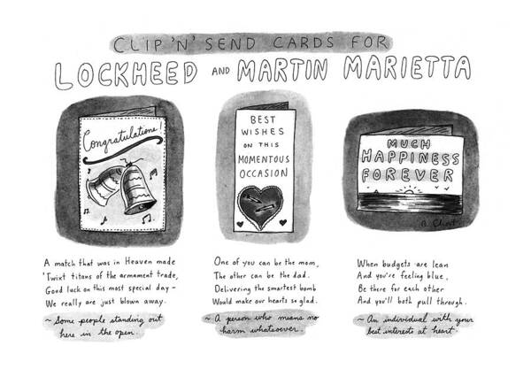 Clip 'n' Send Cards For Lockheed And Martin Marietta

Holidays Poster featuring the drawing Clip 'n' Send Cards For Lockheed And Martin by Roz Chast