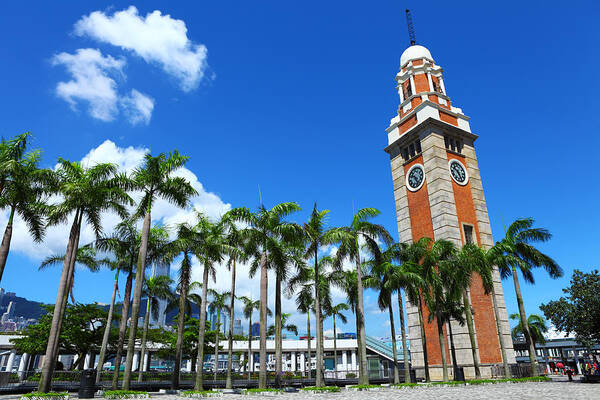 Chinese Culture Poster featuring the photograph Clock Tower In Kowloon , Hong Kong by Ngkaki