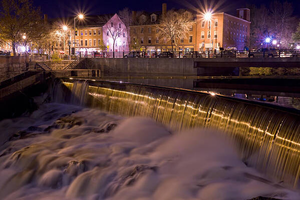 Central Avenue Poster featuring the photograph Cocheco River Falls Dover NH by Jeff Sinon