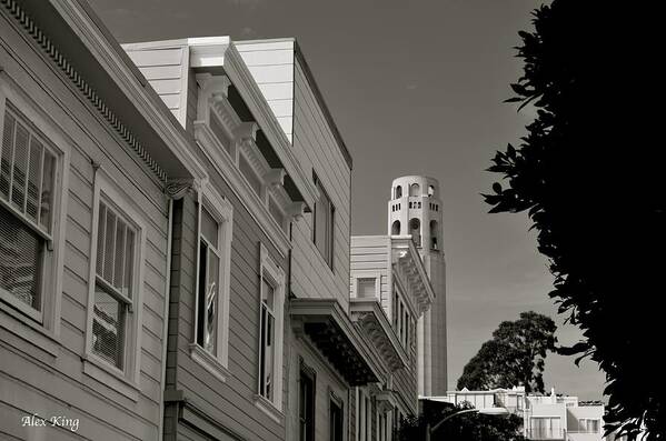 Coit Tower Poster featuring the photograph Coit Tower by Alex King
