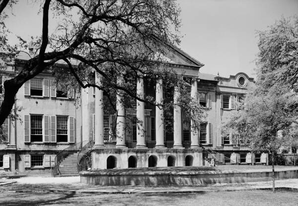 1940 Poster featuring the photograph College of Charleston Main Building 1940 by Mountain Dreams