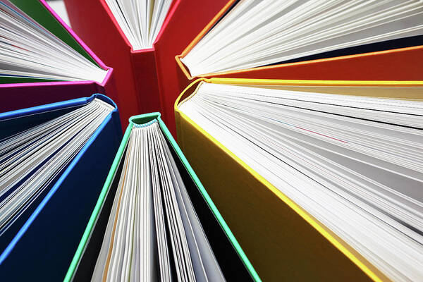 Expertise Poster featuring the photograph Colorful Books Abstract by Blackred