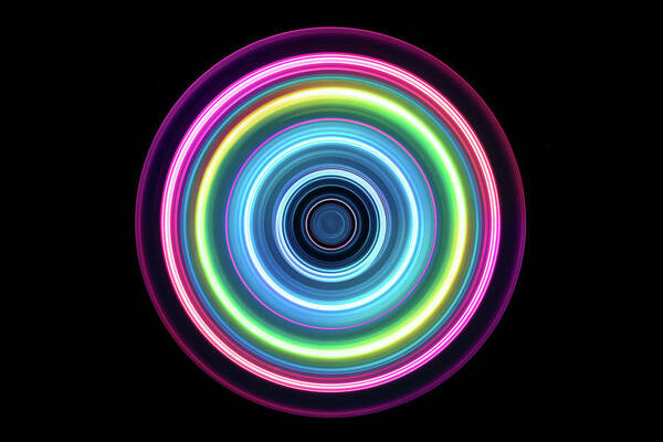 Focus Poster featuring the photograph Colorful Light Trail Swirl by Miragec