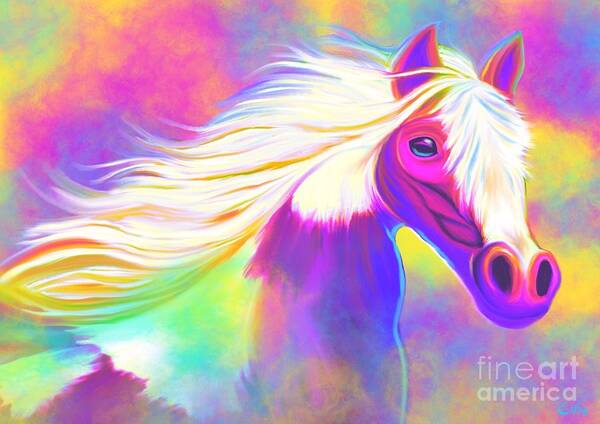 Pony Poster featuring the painting Colorful Painted Pony by Nick Gustafson