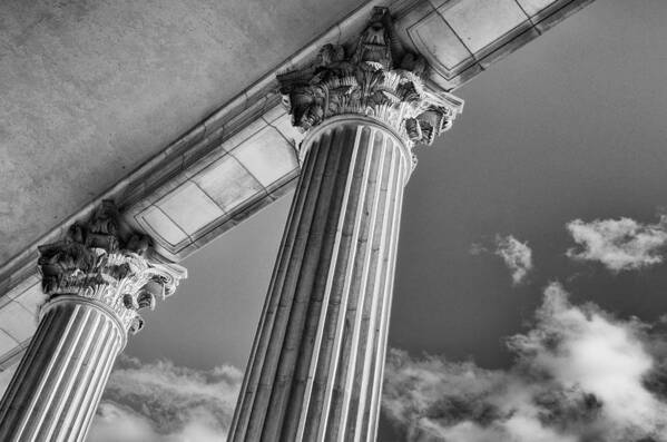 The Commons Poster featuring the photograph Columns at Yale Commons by Georgette Grossman